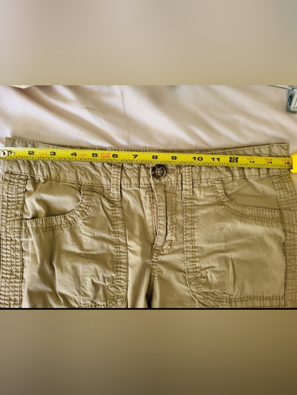 SO Womens Khaki Brown Cuffed Cargo Capris - Picture 10 of 13